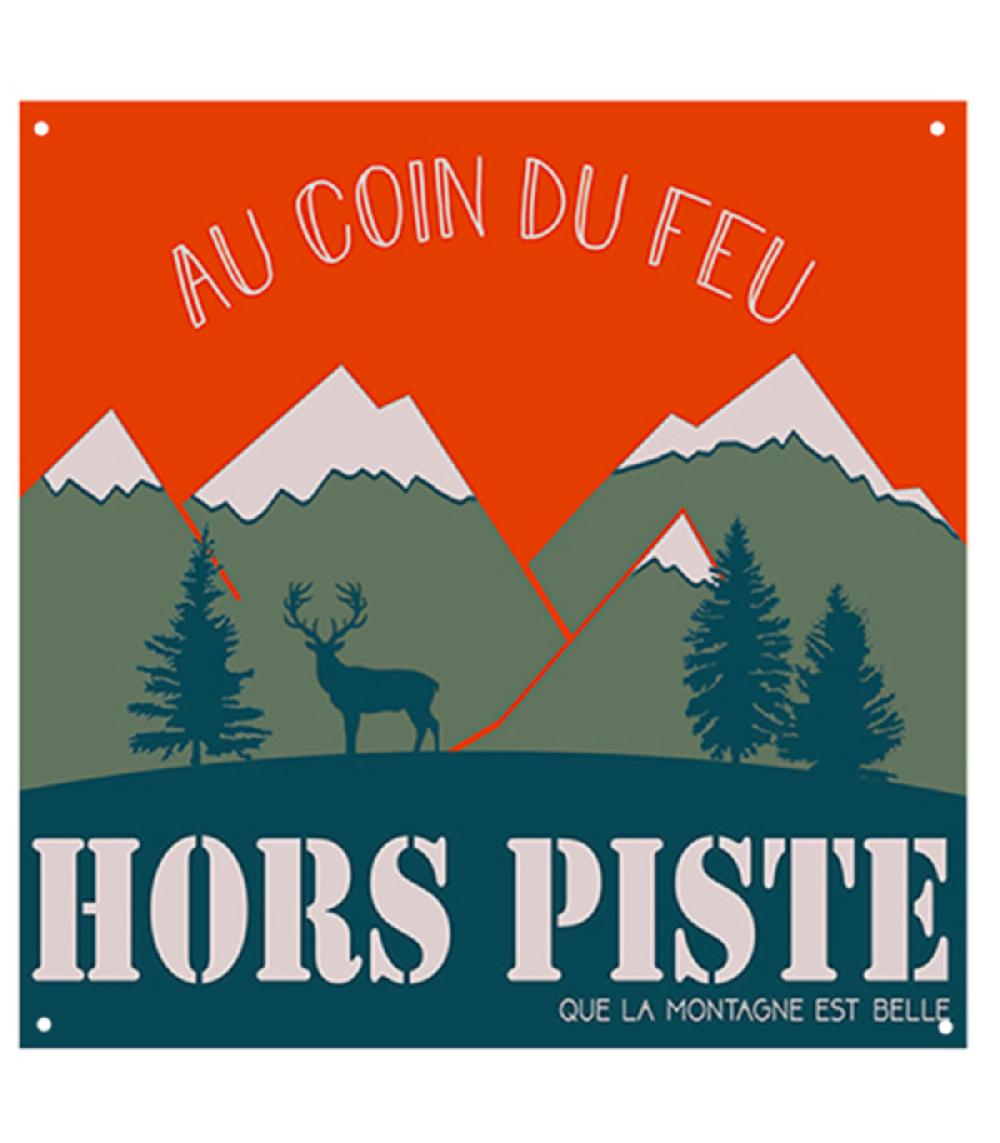 wadiga Plaque décorative murale métal Hors Piste - 25x25cm