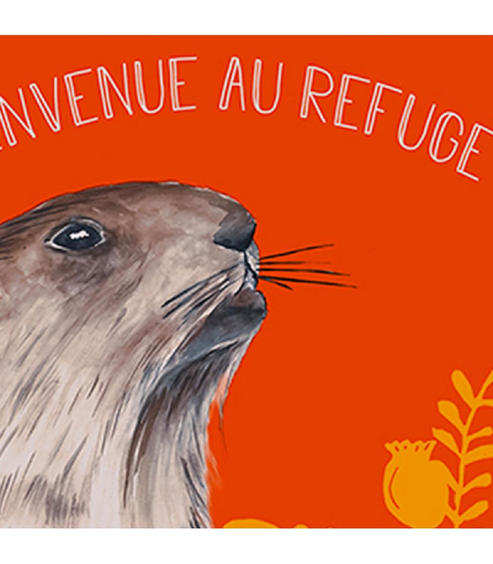 Wadiga Plaque Décorative Murale Métal Marmotte - 25x25cm
