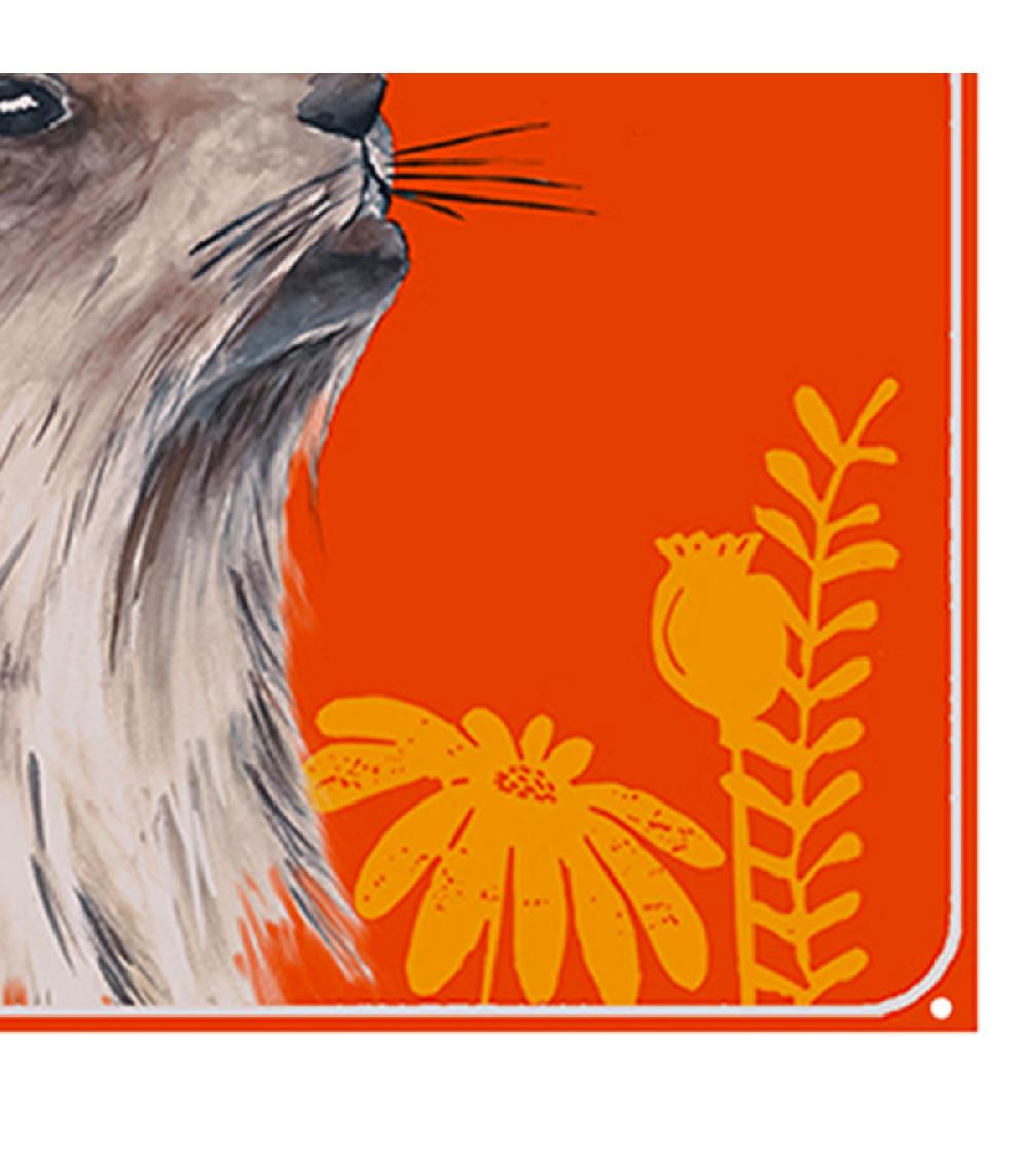 Wadiga Plaque Décorative Murale Métal Marmotte - 25x25cm