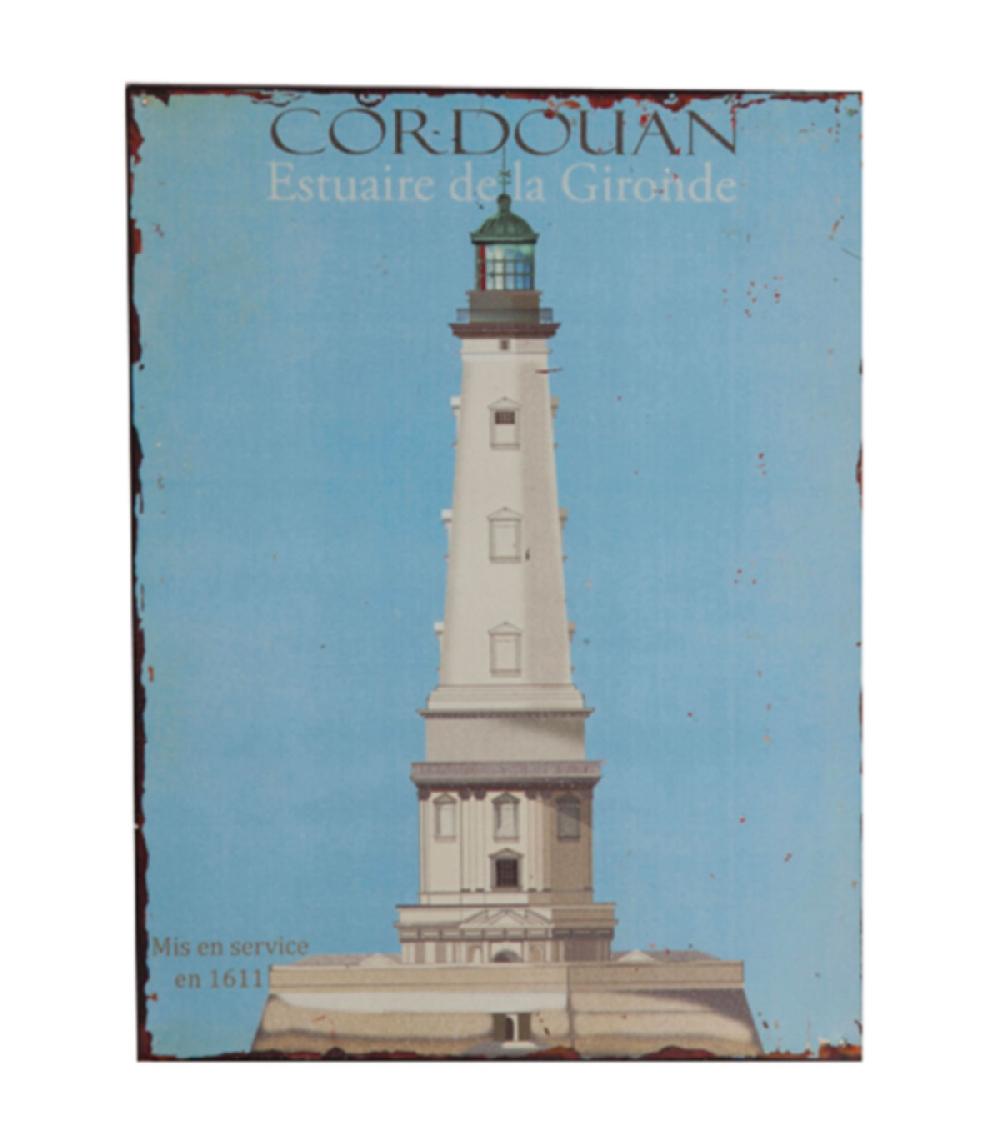 wadiga Plaque décorative murale métal Phare de Cordouan Gironde - 26x35cm