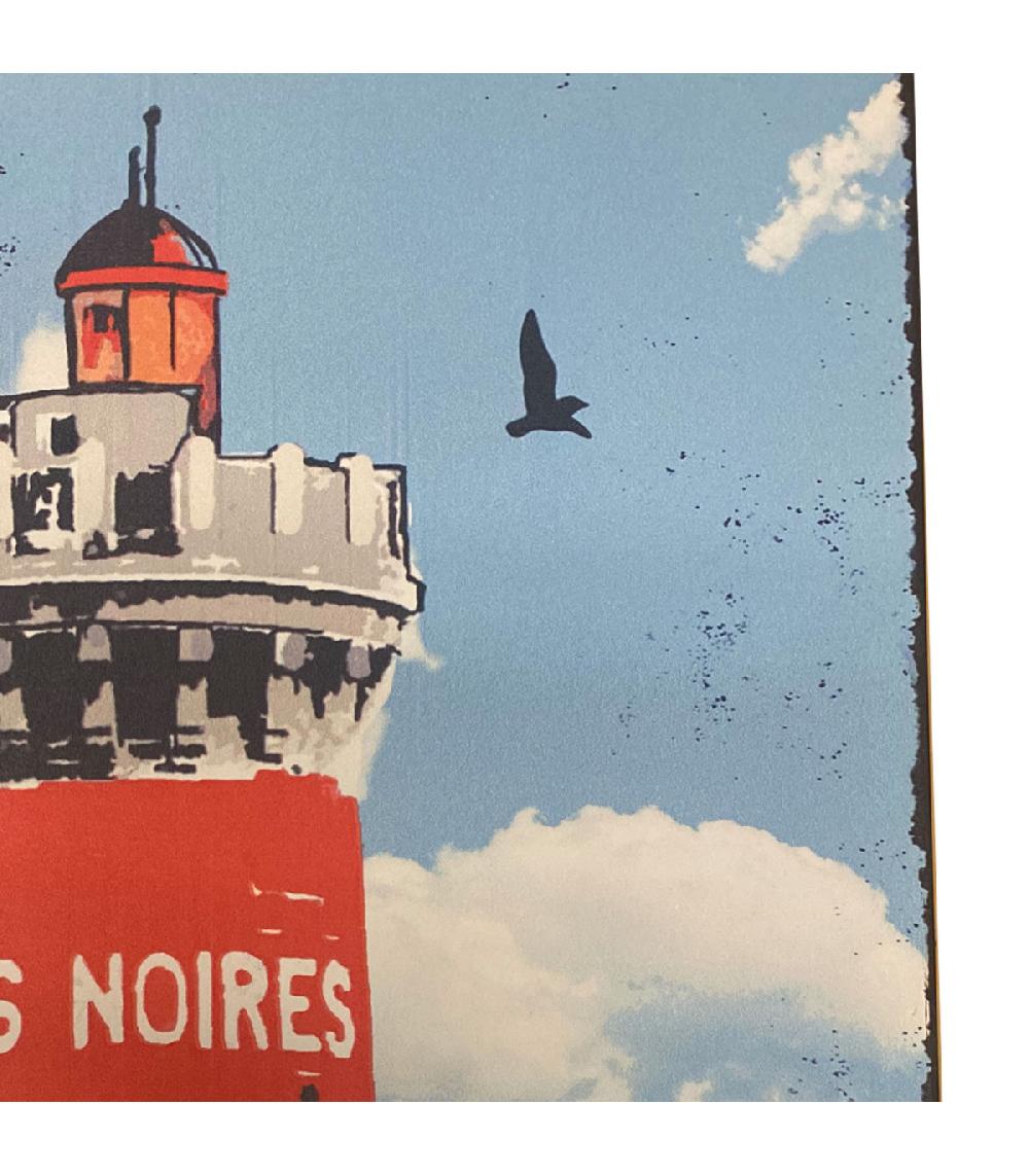 Wadiga Plaque Décorative Murale Métal Phare Des Pierres Noires - 26x35cm