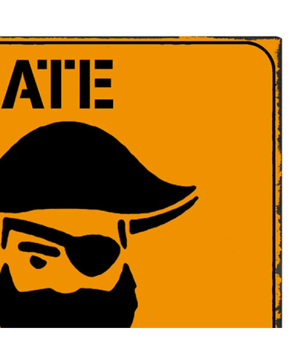 Wadiga Plaque Décorative Murale Métal Pirate Only - 25x25cm