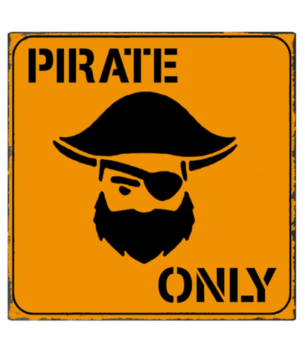 wadiga Plaque décorative murale métal Pirate Only - 25x25cm