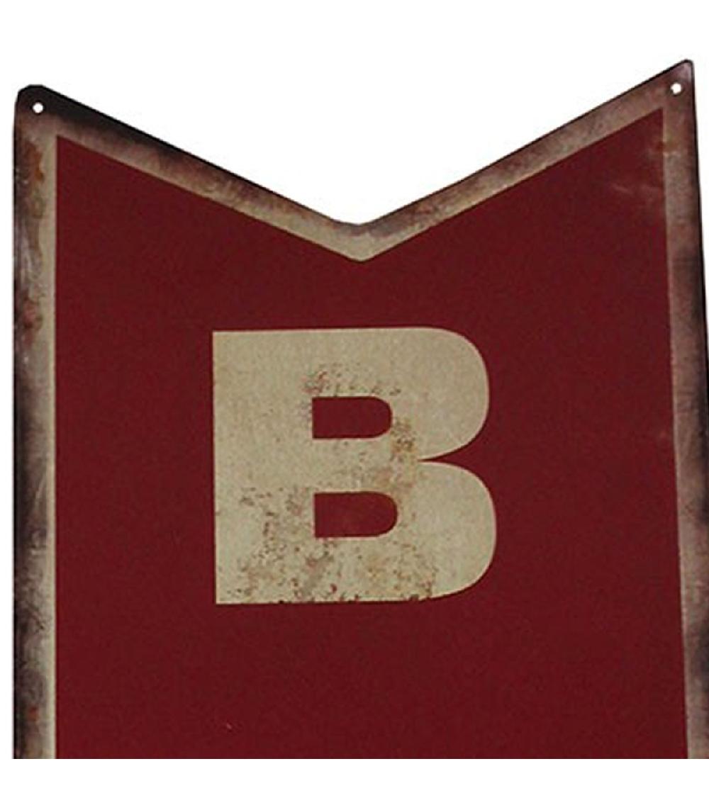 Wadiga Plaque Décorative Murale Métal Vintage Flèche Bar 38x60cm