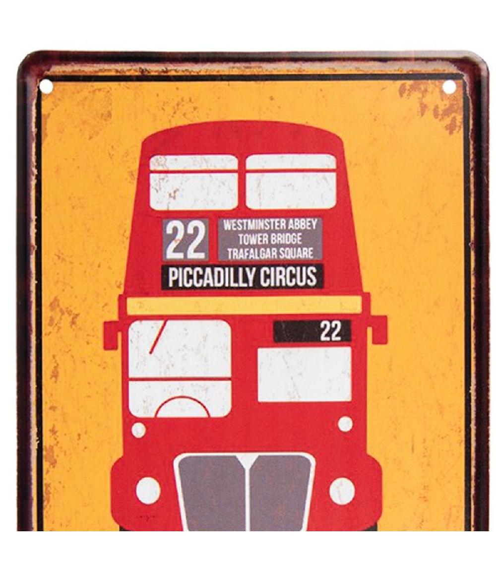 Wadiga Plaque Décorative Murale Métal Vintage London 20x30cm