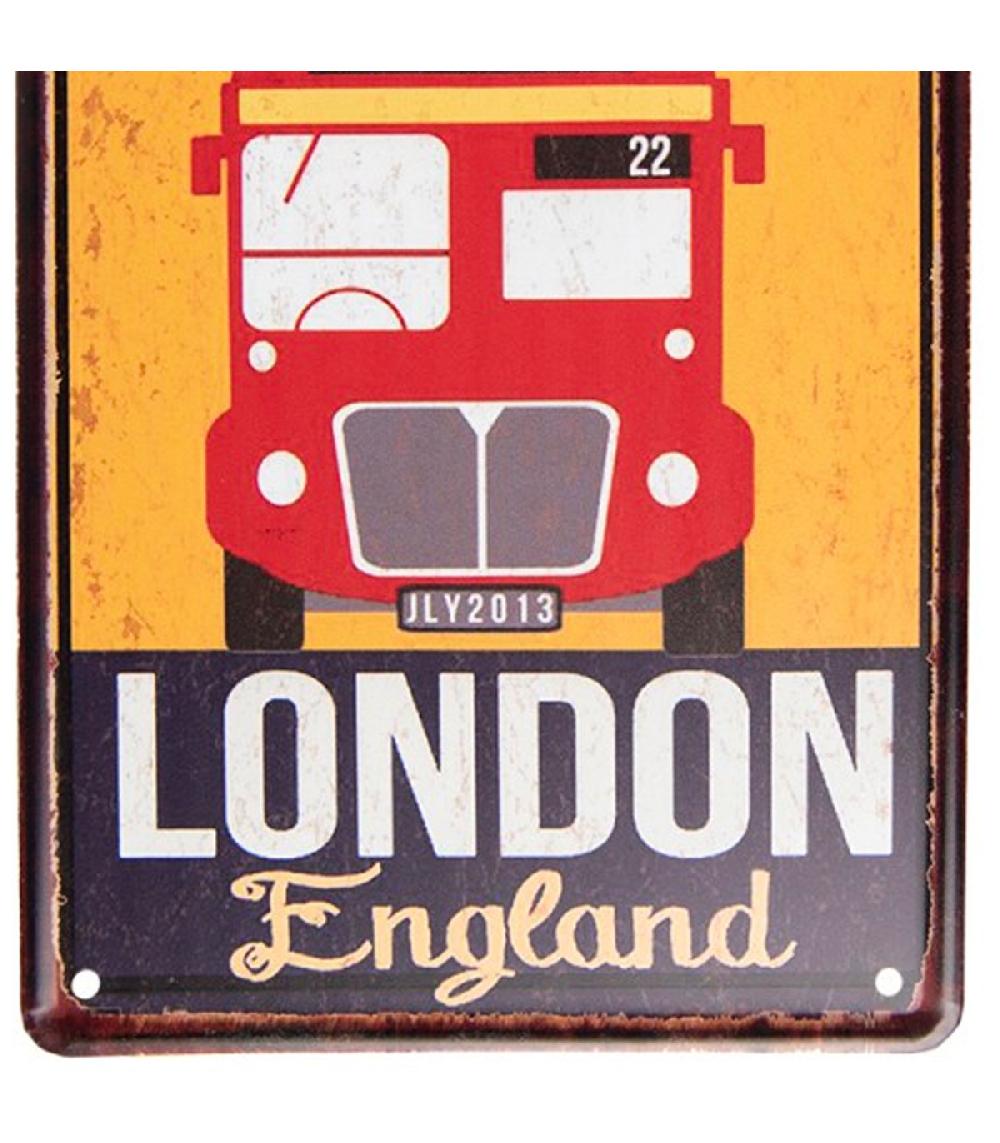 Wadiga Plaque Décorative Murale Métal Vintage London 20x30cm
