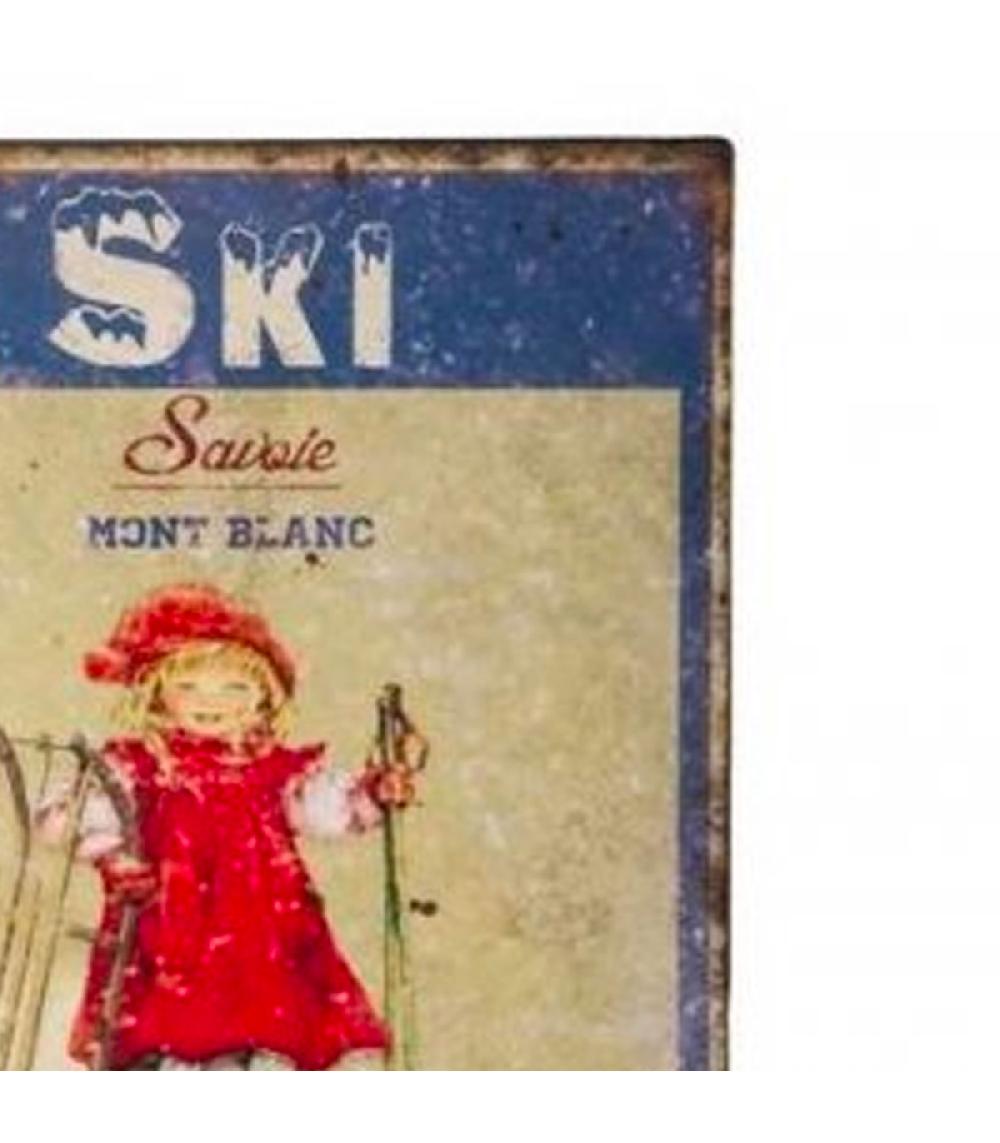 Wadiga Plaque Décorative Murale Métal Vintage Montagne Savoie 25x33cm