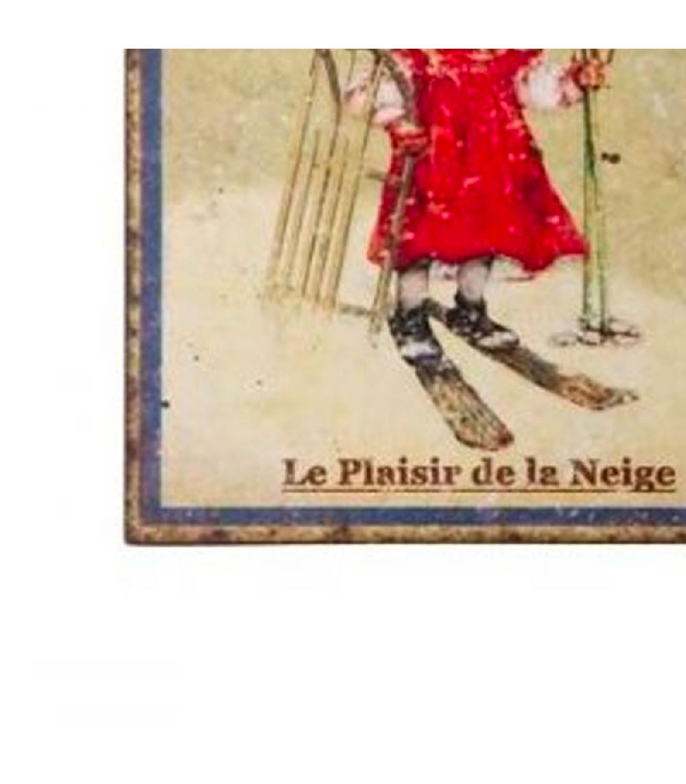 Wadiga Plaque Décorative Murale Métal Vintage Montagne Savoie 25x33cm