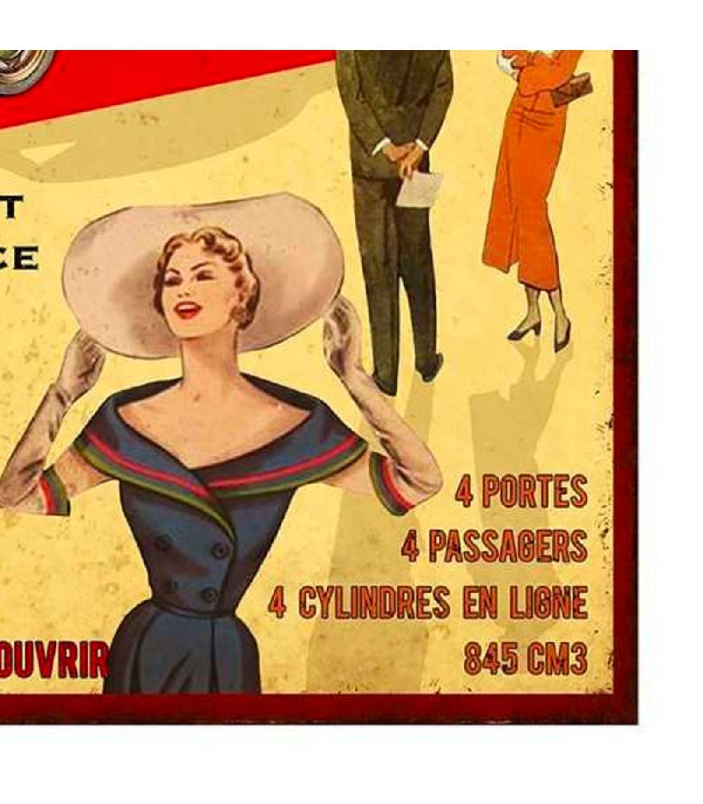 Wadiga Plaque Décorative Murale Métal Vintage Salon De L'auto 1956 22x28cm