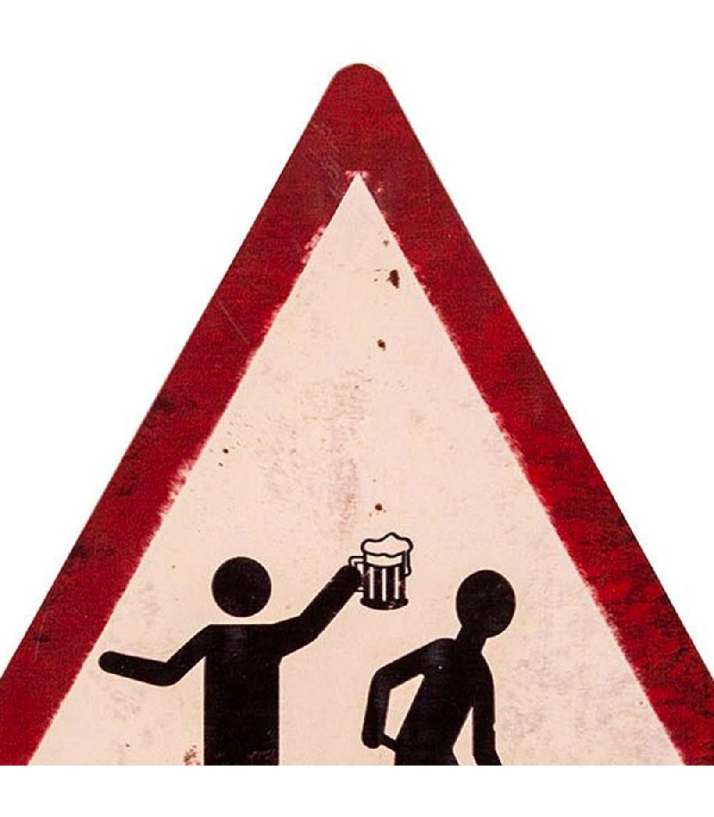 Wadiga Plaque Décorative Murale Métal Vintage Travaux En Cours 30x33.5cmm