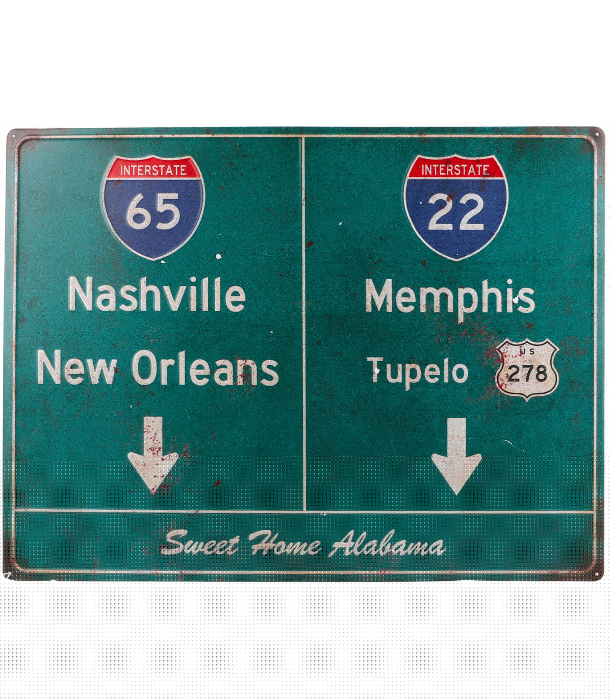 wadiga Plaque décorative murale métal vintage US Alabama 57.5x43cm