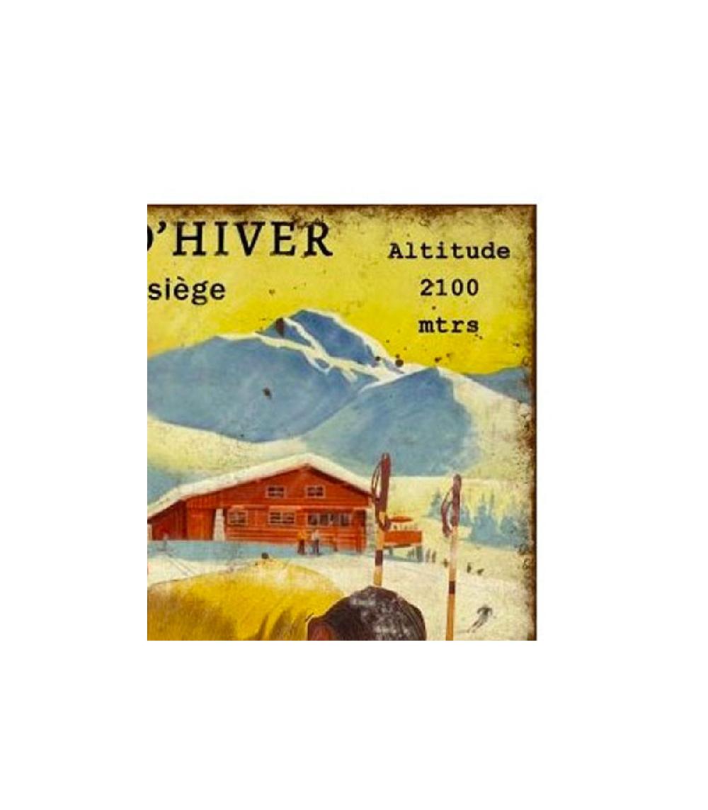 Wadiga Plaque Décorative Murale Ski En Métal Décoration Chalet - Sports D'Hiver