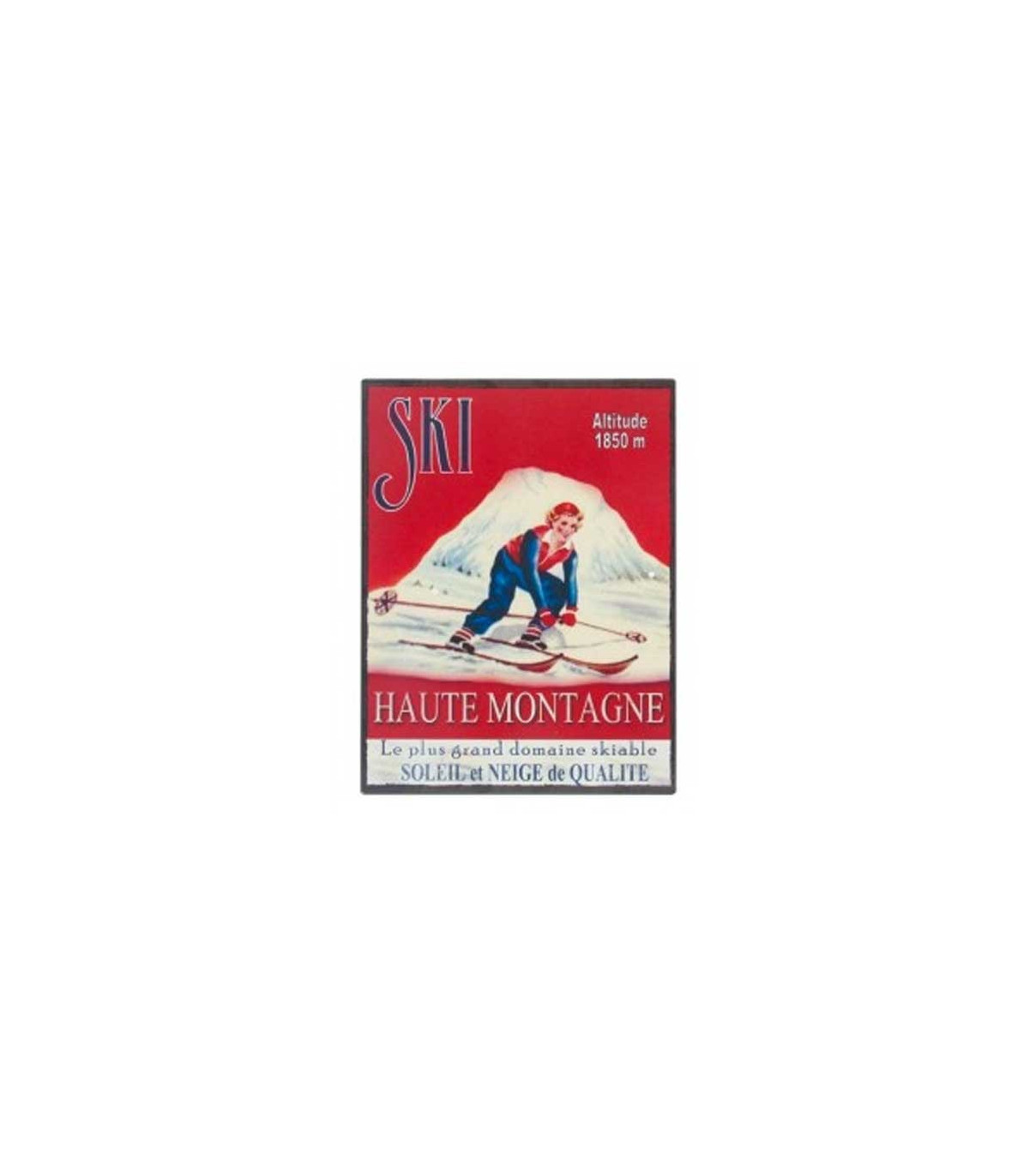 wadiga Plaque Décorative Murale Ski en Métal Décoration Chalet - Ski Haute Montagne