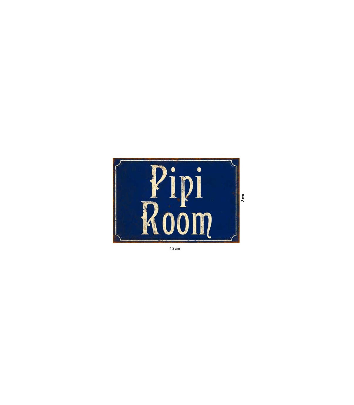 Wadiga Plaque Métal Toilettes Signalétique Vintage Bleue Pipi Room