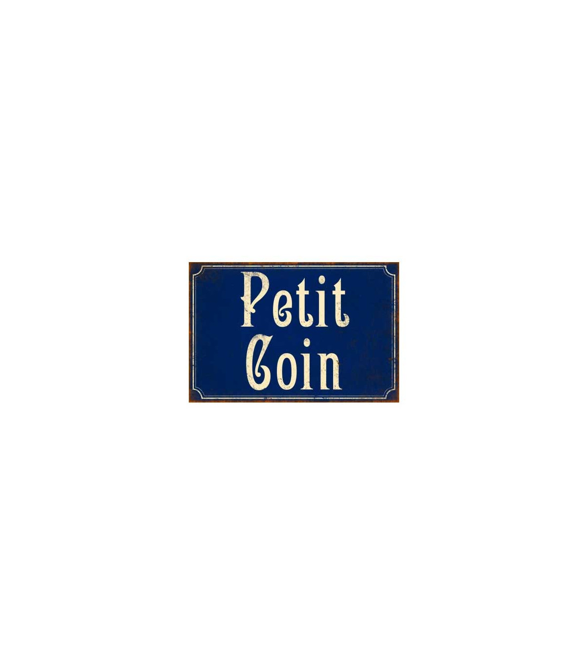 wadiga Plaque Métal Toilettes Signalétique Vintage Bleue Petit Coin
