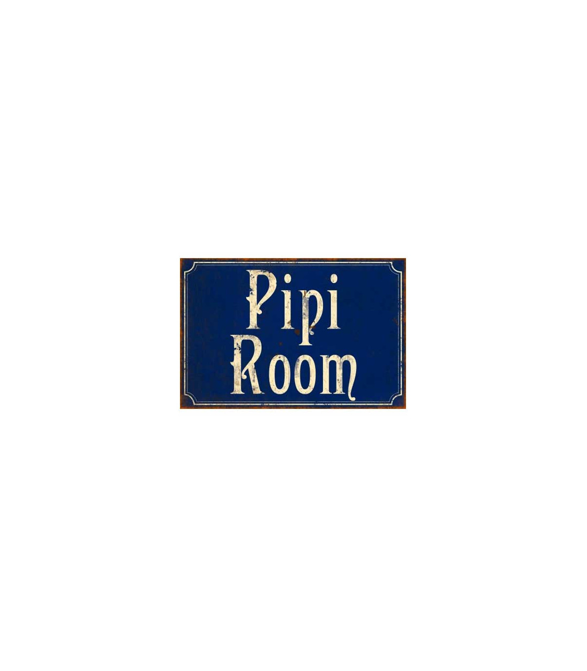 wadiga Plaque Métal Toilettes Signalétique Vintage Bleue Pipi Room