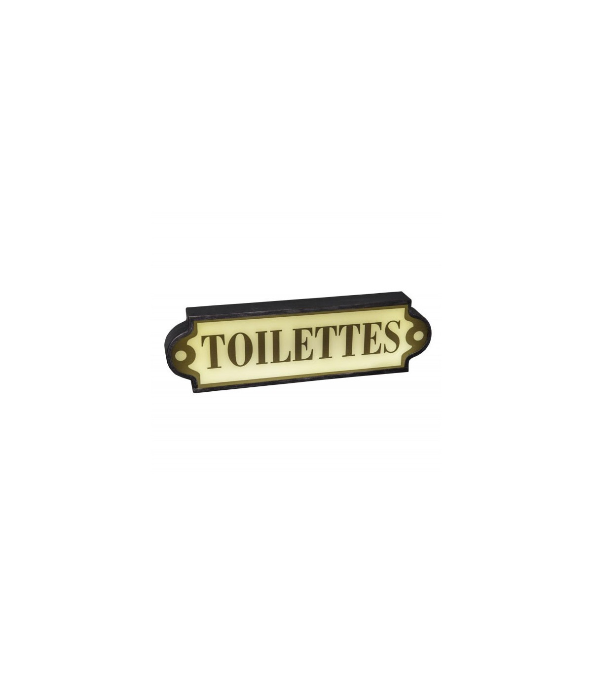 wadiga Plaque Signalétique Murale Lumineuse Toilettes Vintage