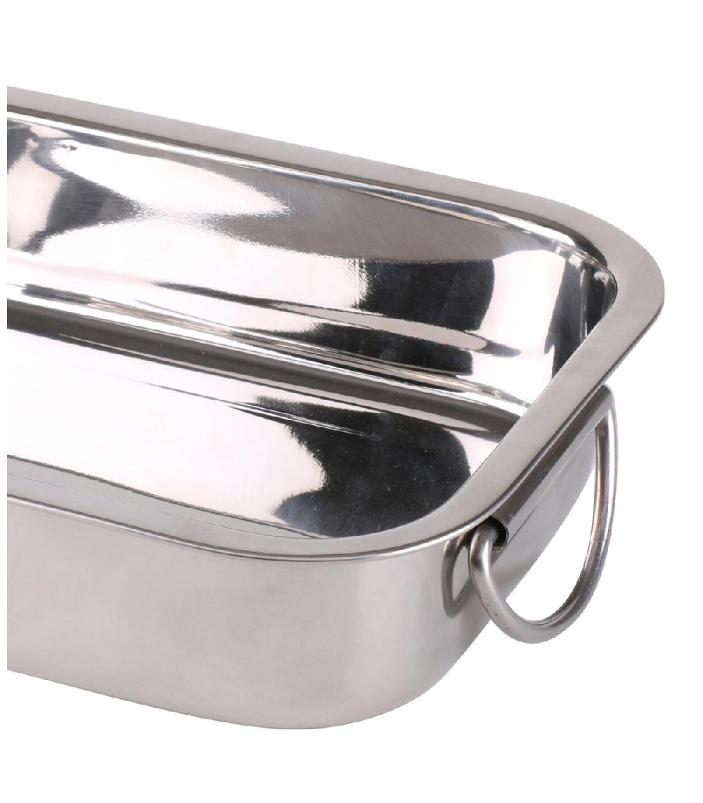 Wadiga Plat à Lasagne Inox Avec Poignées - 27.5x20x5.5cm