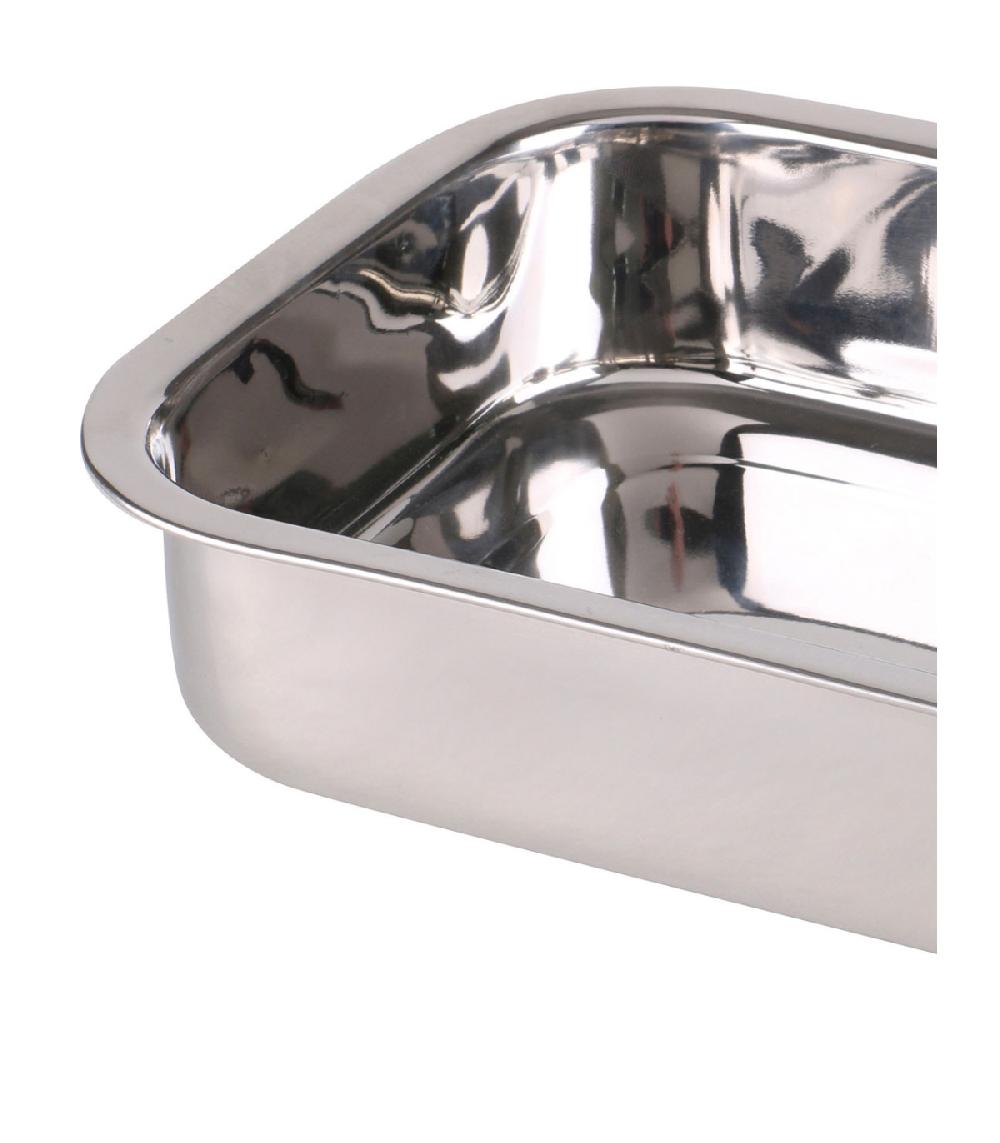 Wadiga Plat à Lasagne Inox Avec Poignées - 27.5x20x5.5cm
