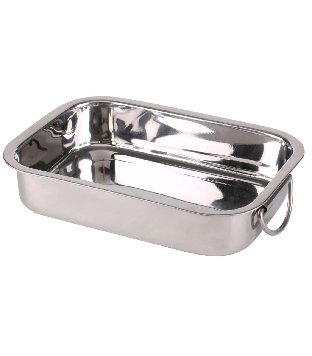 wadiga Plat à lasagne inox avec poignées - 27.5x20x5.5cm