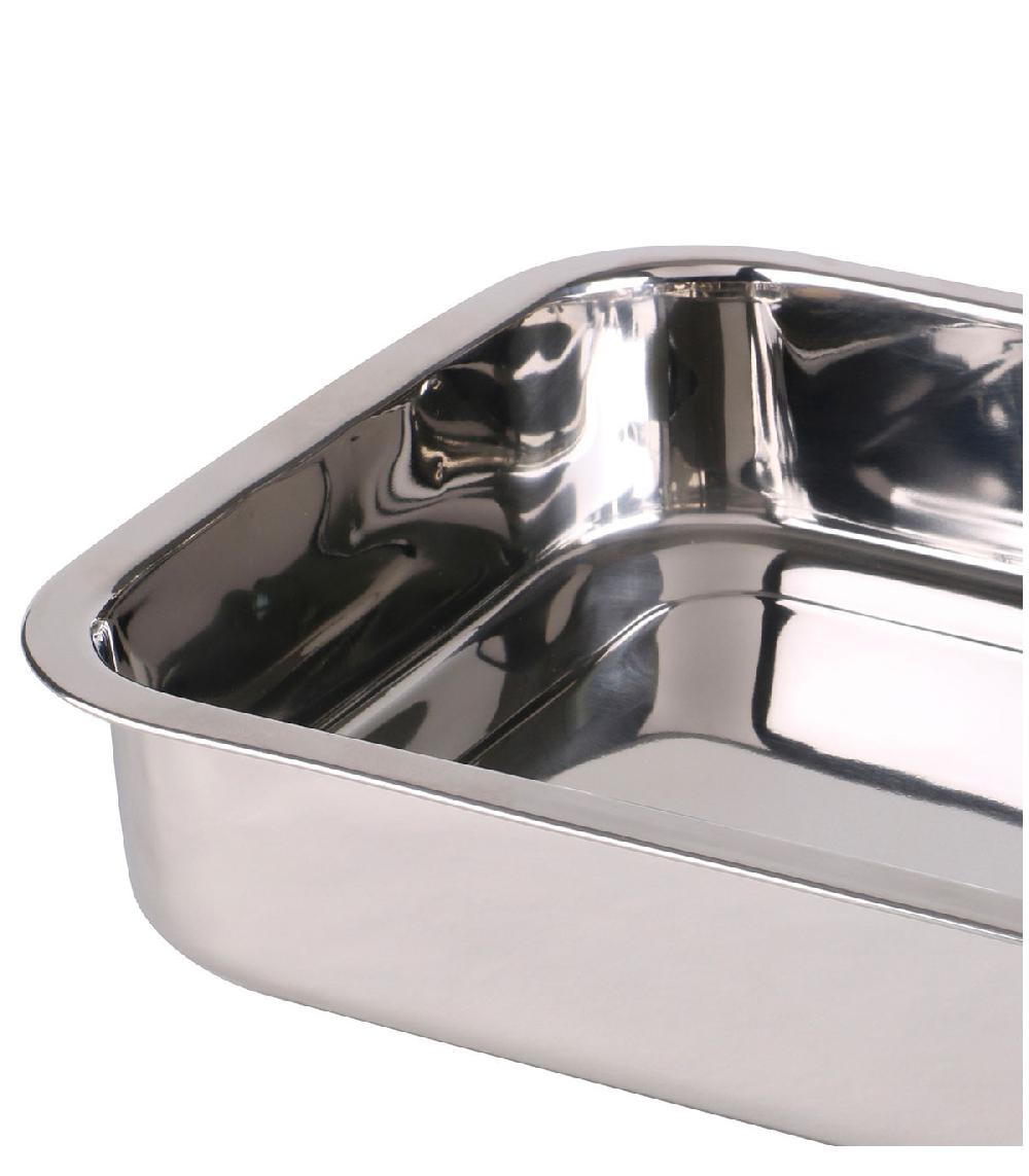 Wadiga Plat à Lasagne Inox Avec Poignées - 38x27.5x7cm
