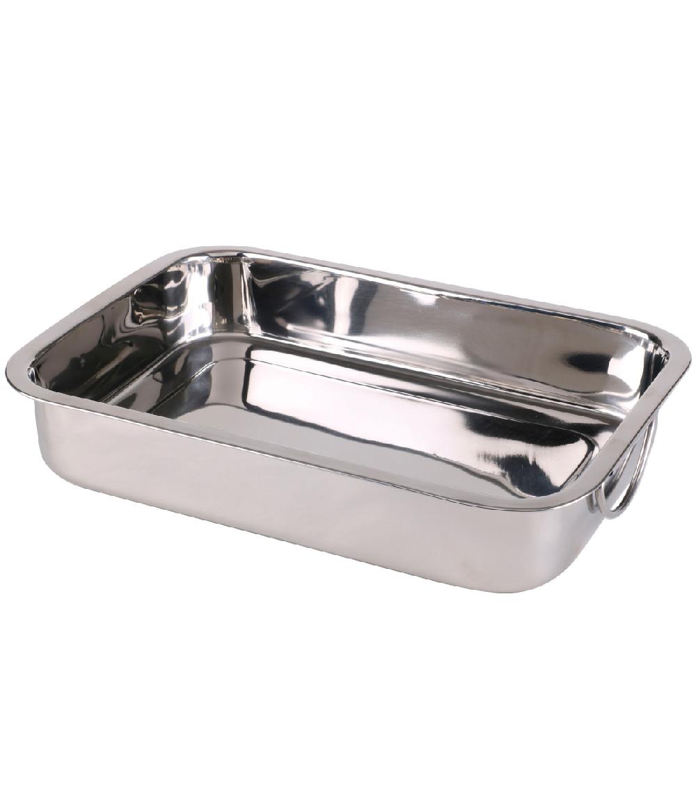 wadiga Plat à lasagne inox avec poignées - 38x27.5x7cm