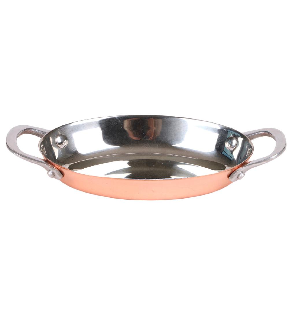 wadiga Plat oval de présentation en inox doré rose 10x20x3.5cm