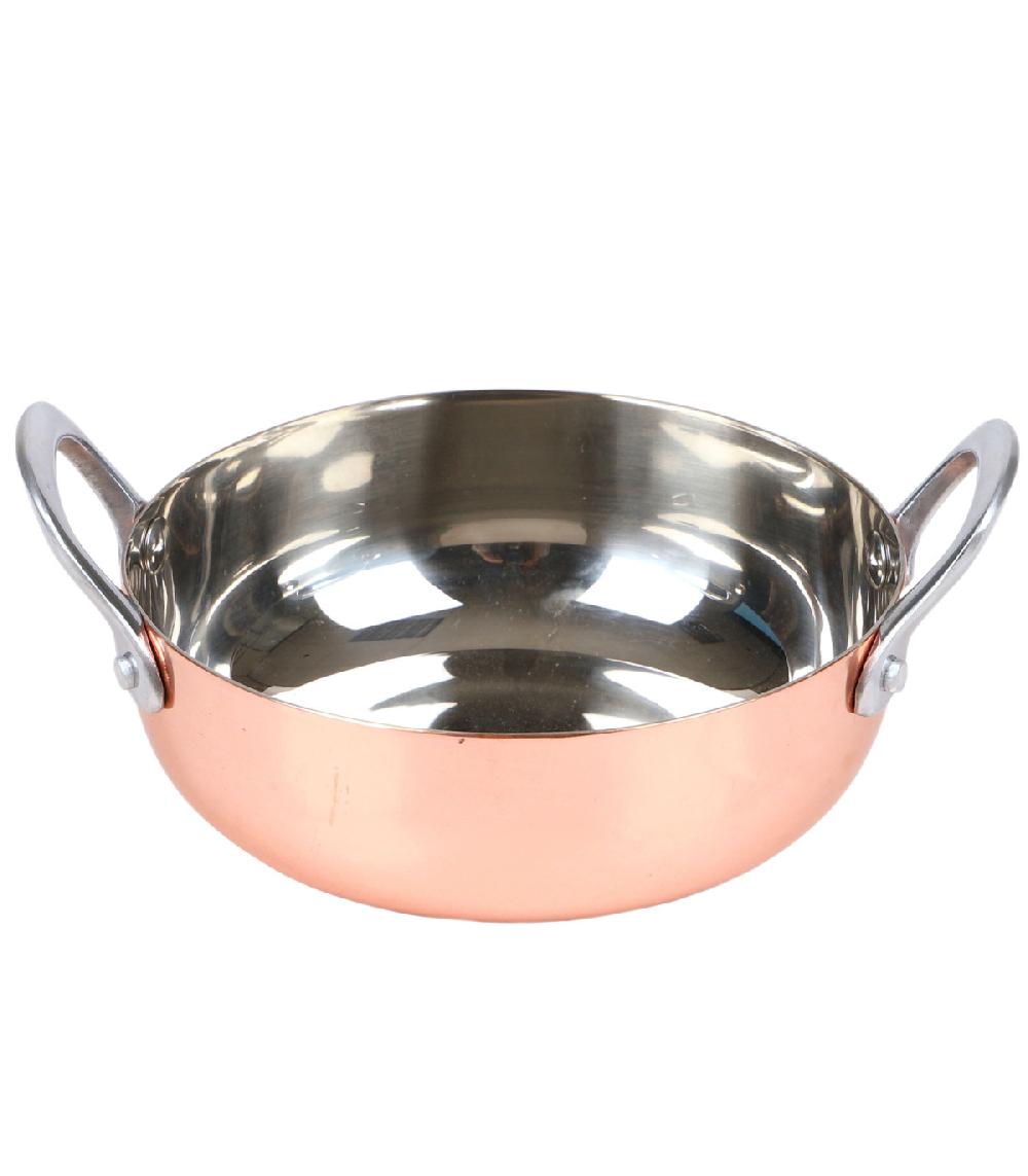 wadiga Plat rond de présentation en inox doré rose 13x17x7.5cm