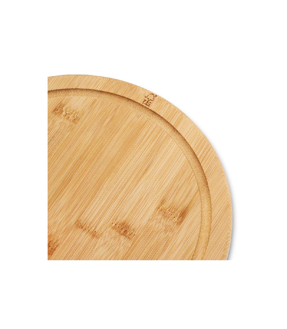 Wadiga Plateau à Fromage Rond Bambou Et Cloche En Verre - 24x15.5cm
