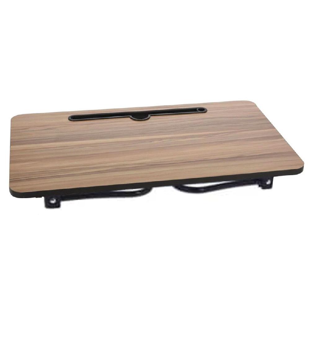 Wadiga Plateau De Lit En Bois Et Métal Noir Pour Ordinateur Portable 53x30x21cm