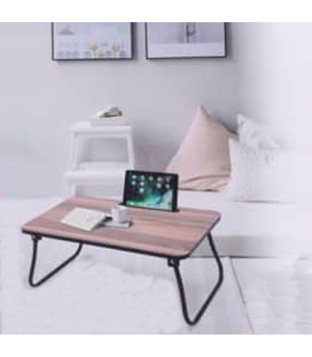 Wadiga Plateau De Lit En Bois Et Métal Noir Pour Ordinateur Portable 53x30x21cm