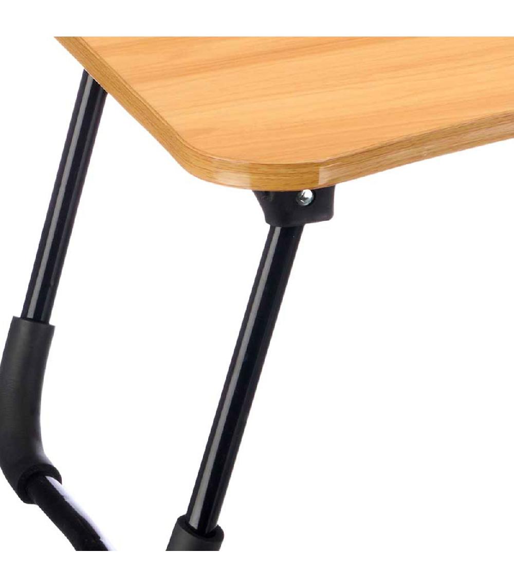 Wadiga Plateau De Lit En Bois Et Métal Noir Pour Ordinateur Portable 60x40x26cm