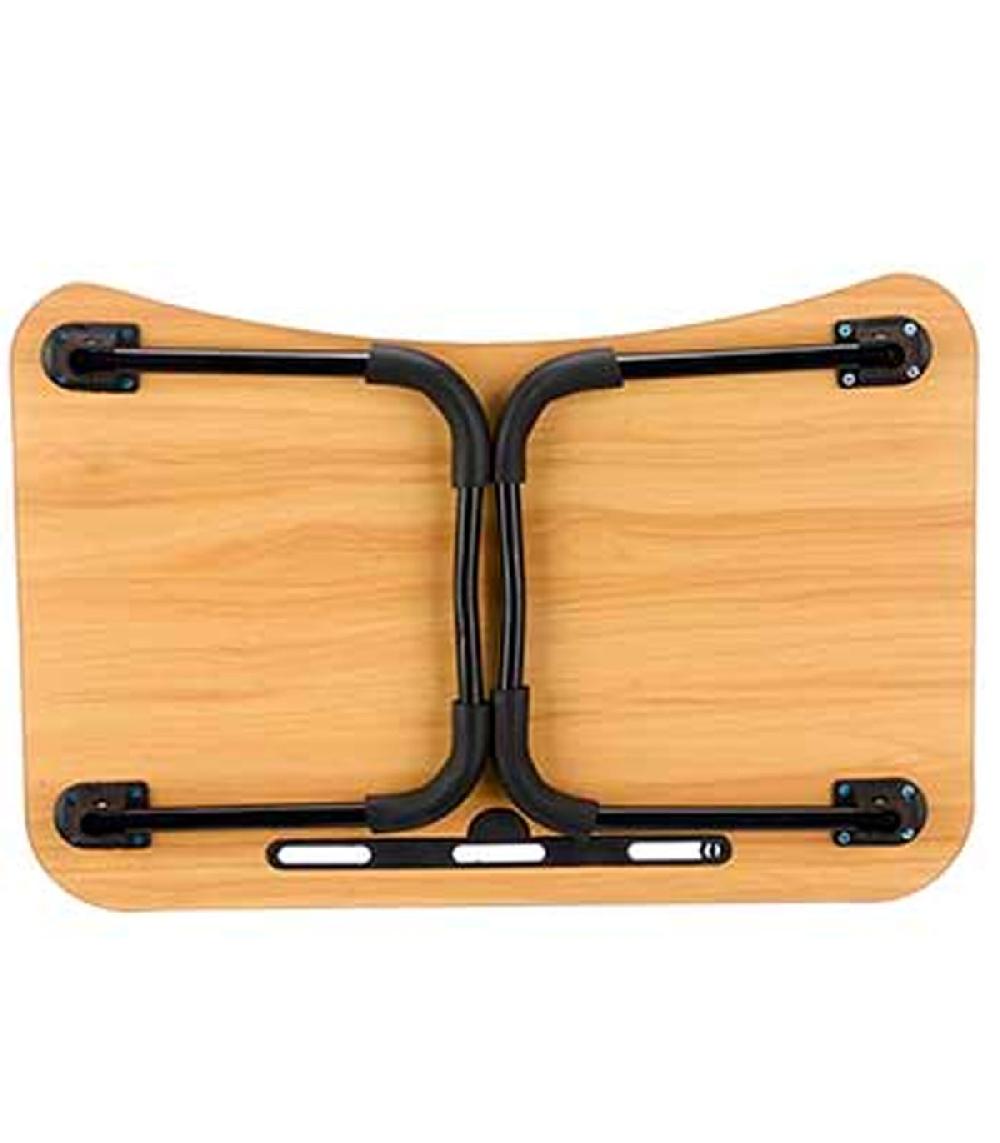 Wadiga Plateau De Lit En Bois Et Métal Noir Pour Ordinateur Portable 60x40x26cm
