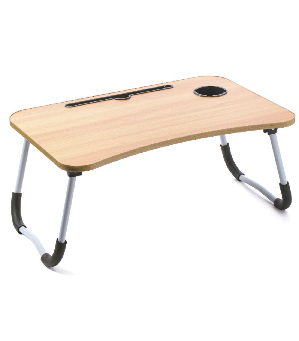 wadiga Plateau de lit en bois et métal pour ordinateur portable 60x40x26cm