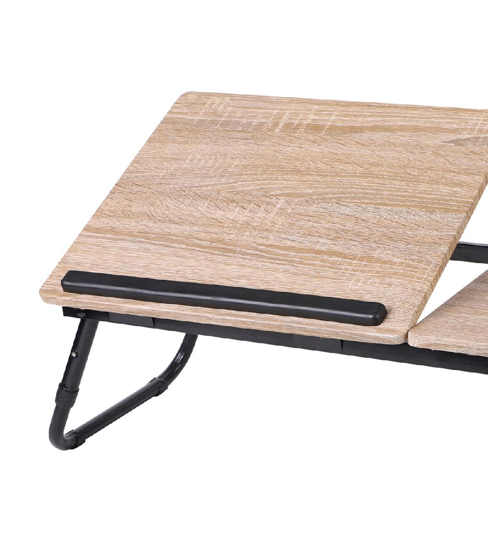 Wadiga Plateau De Lit Pour Ordinateur Ou Tablette En Bois Et Métal Noir
