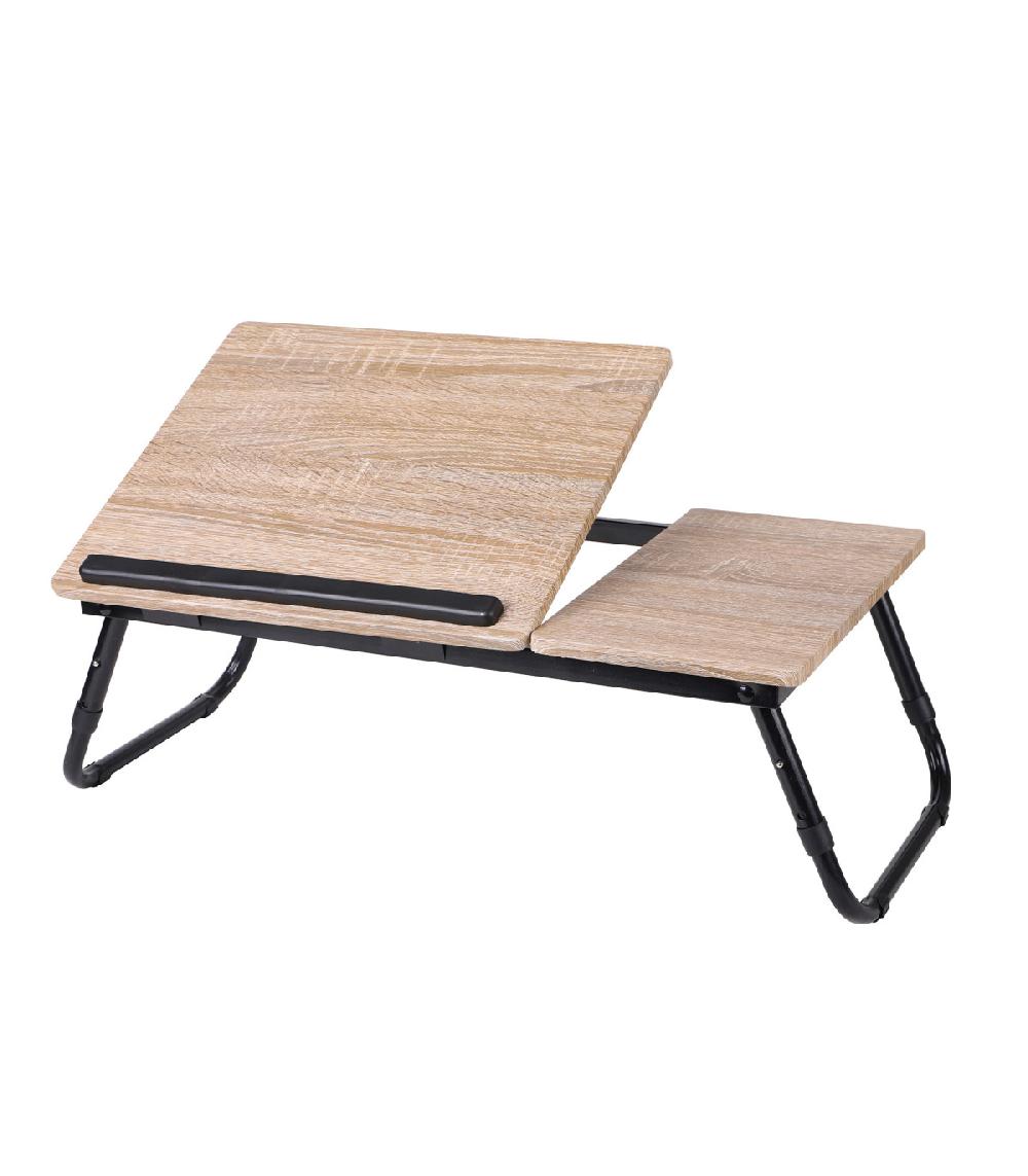 wadiga Plateau de lit pour ordinateur ou tablette en bois et métal noir