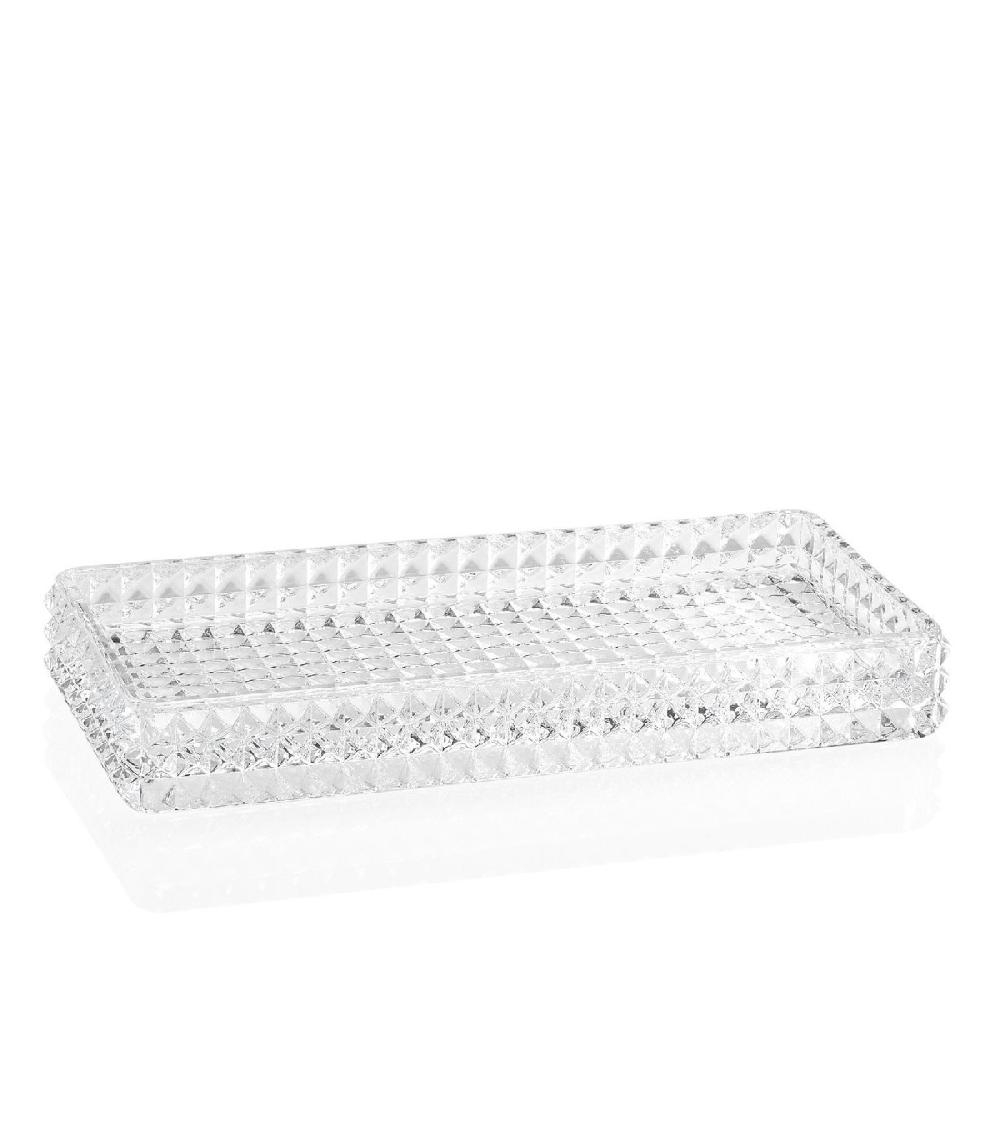 wadiga Plateau de Présentation Salle de Bain en Verre Taillé Diamond