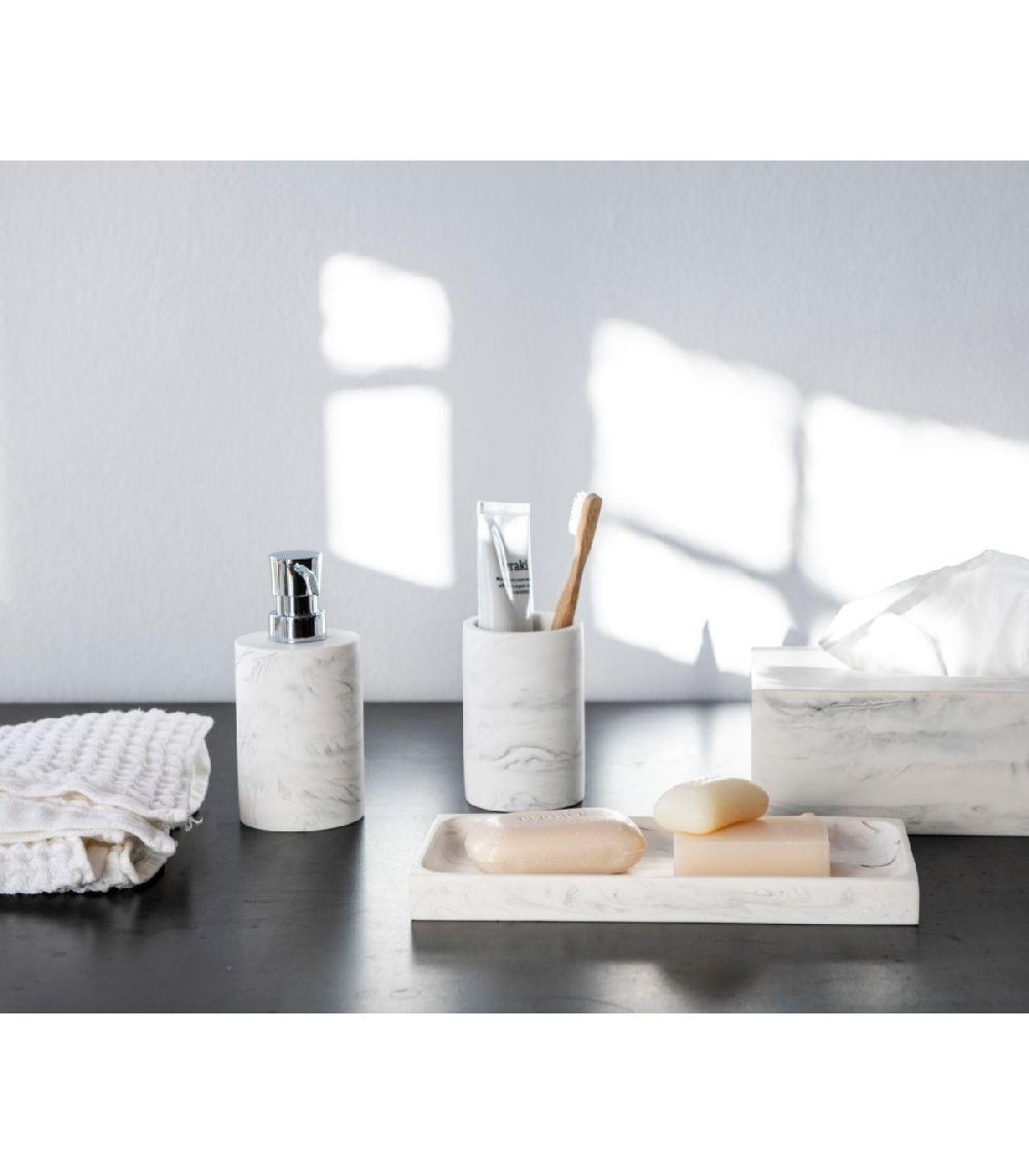 Wadiga Plateau De Présentation Salle De Bain Résine Blanche Effet Marbre