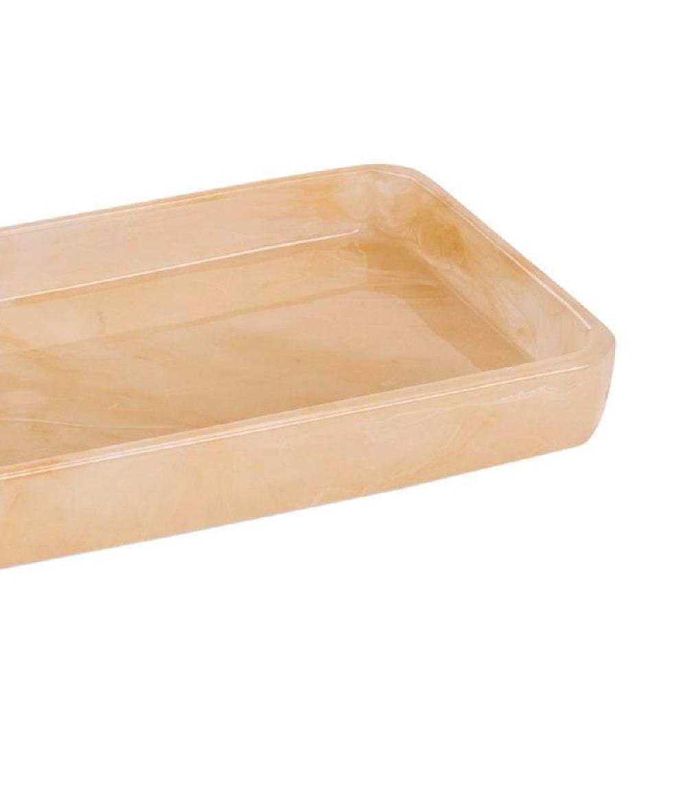 Wadiga Plateau De Présentation Salle De Bain Résine Effet Nacre 25x11x2.5cm