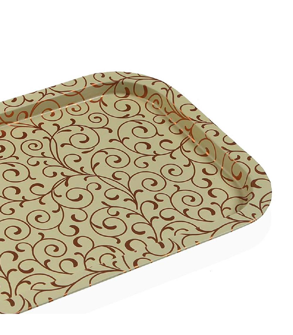 Wadiga Plateau De Service En Métal Floral 32x1.5x34cm