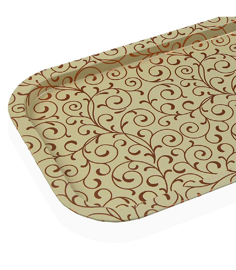 Wadiga Plateau De Service En Métal Floral 32x1.5x34cm