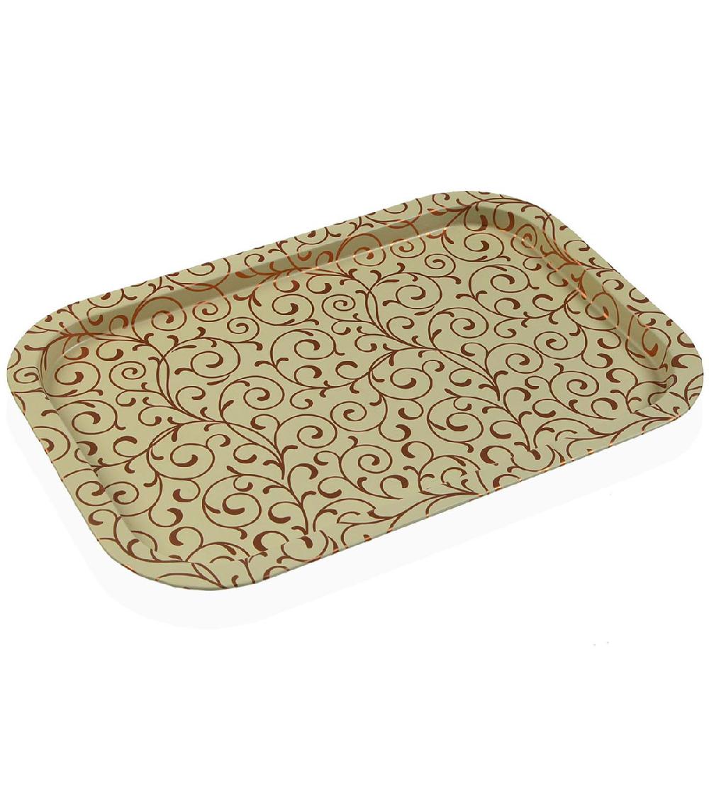 wadiga Plateau de service en métal floral 32x1.5x34cm