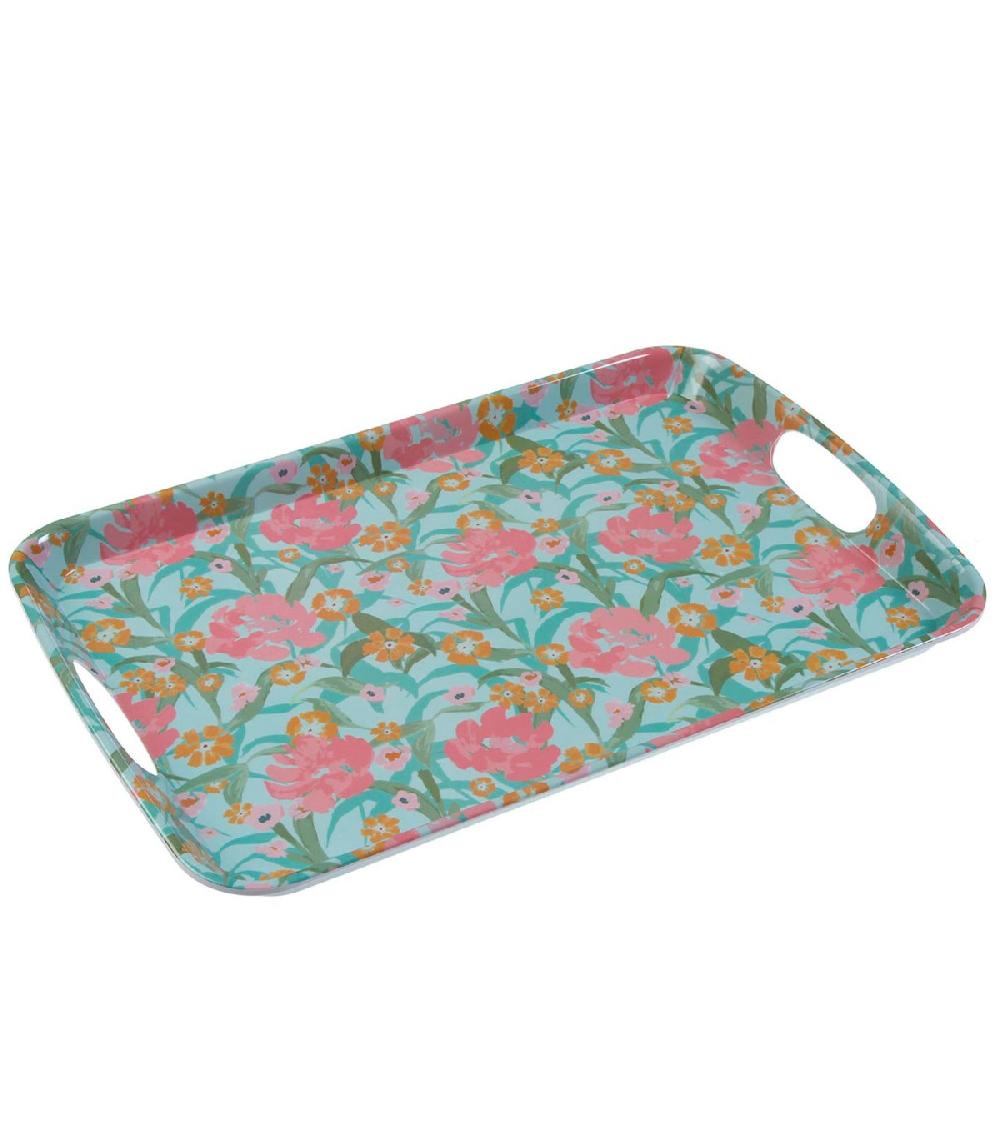 wadiga Plateau de service multicolore fleuri 46x31x3cm