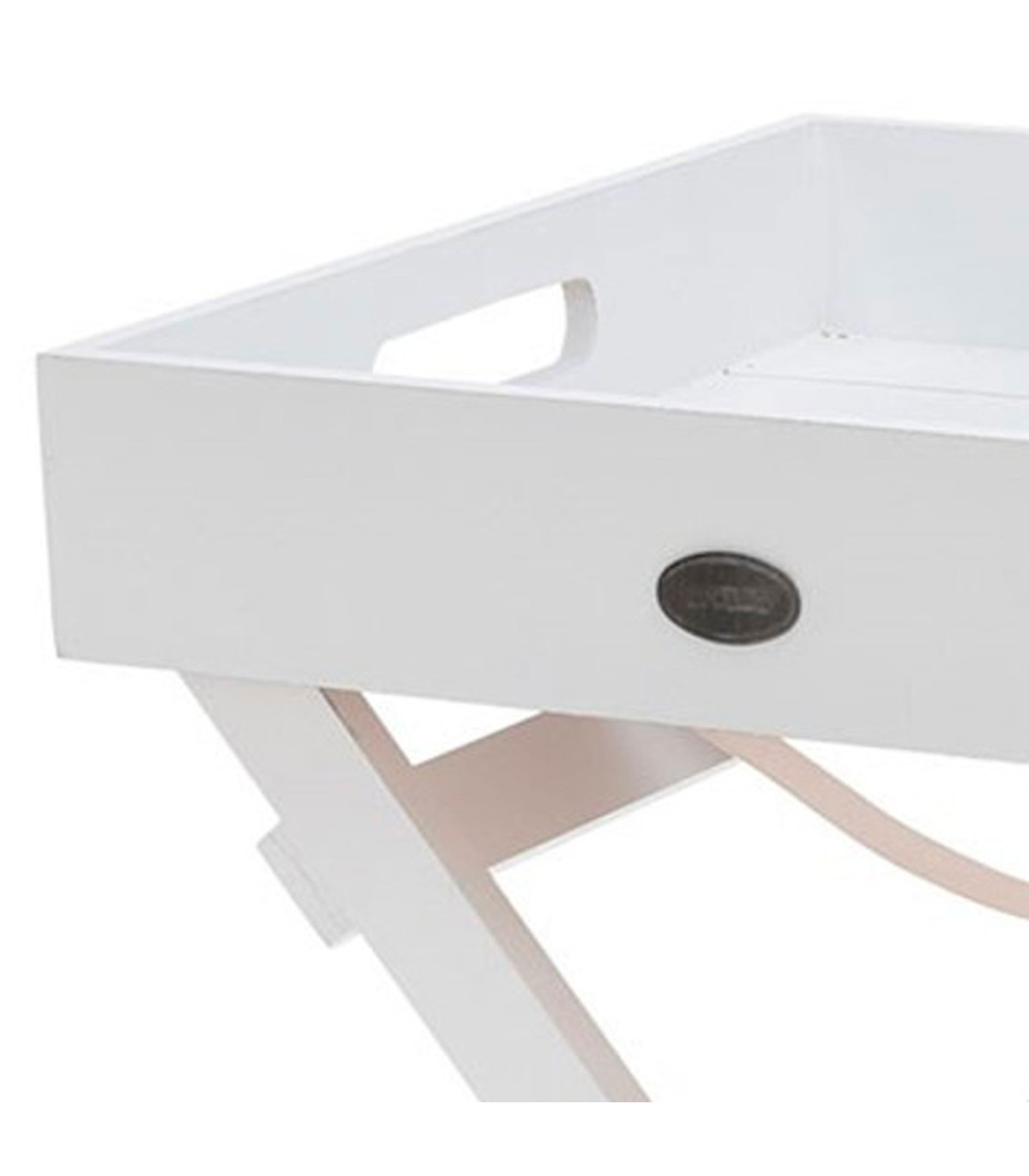 Wadiga Plateau En Bois Blanc Avec Support 30x30x36cm