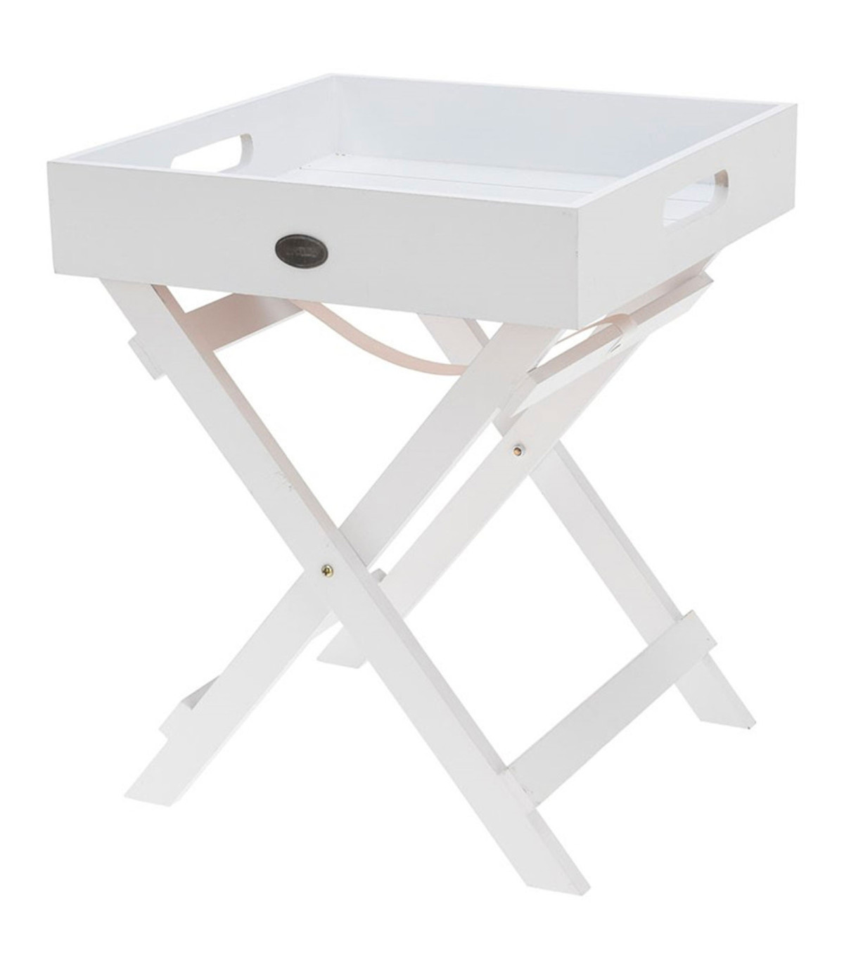 wadiga Plateau en bois blanc avec support 30x30x36cm