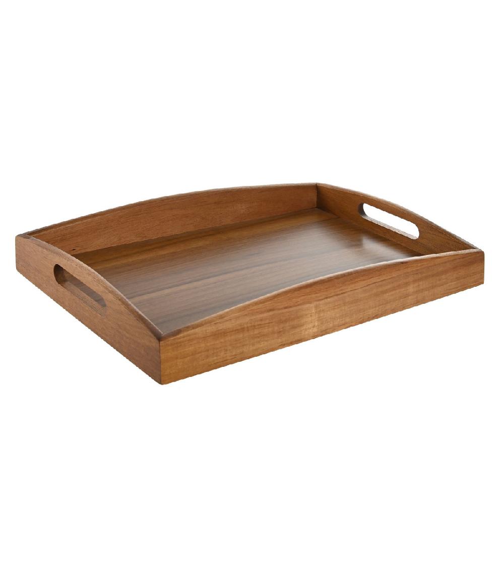wadiga Plateau en bois d'acacia rectangulaire 39.5x25.5x5.5cm