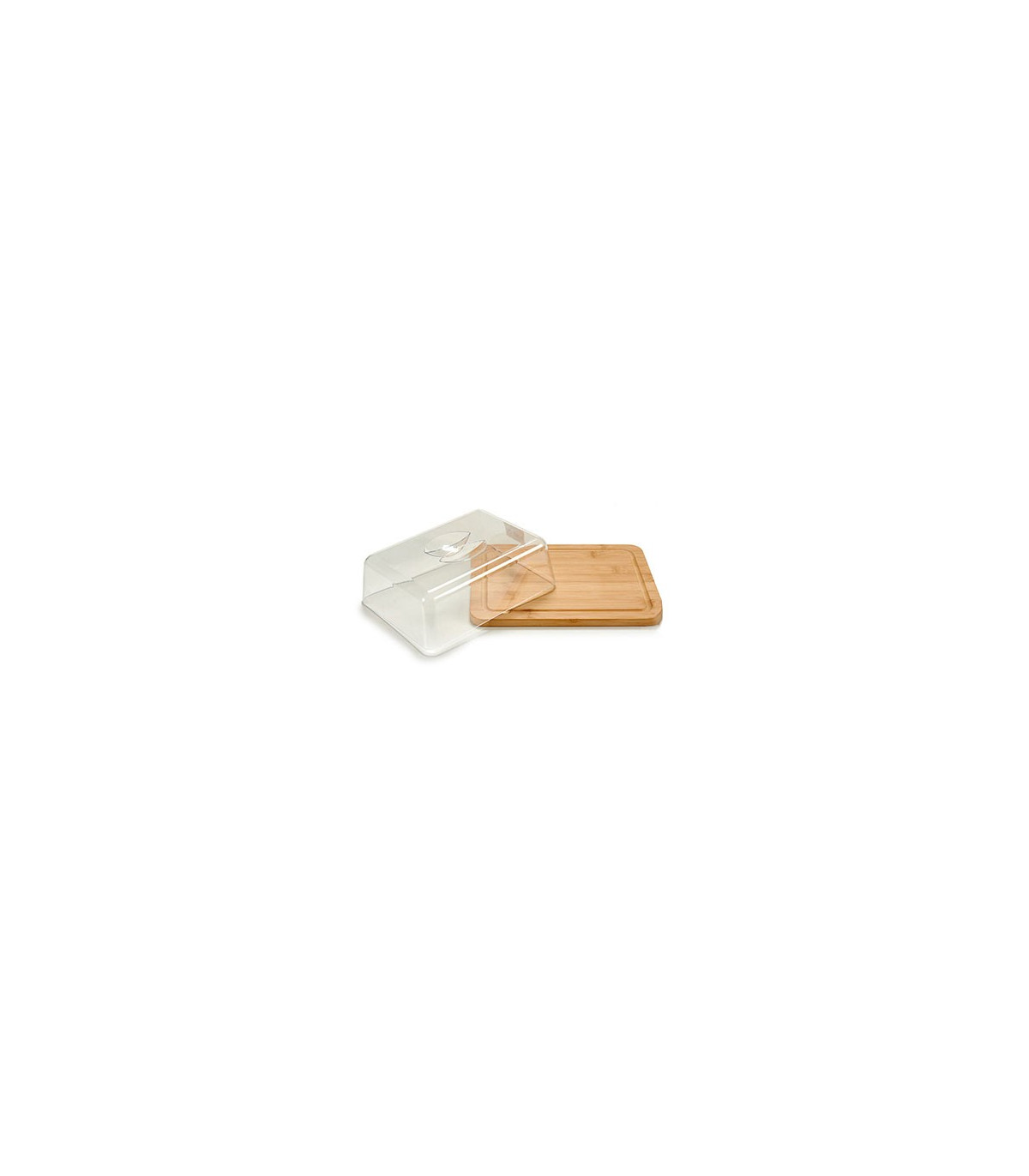 Wadiga Plateau Fromage Bambou Rectangulaire Et Cloche Acrylique