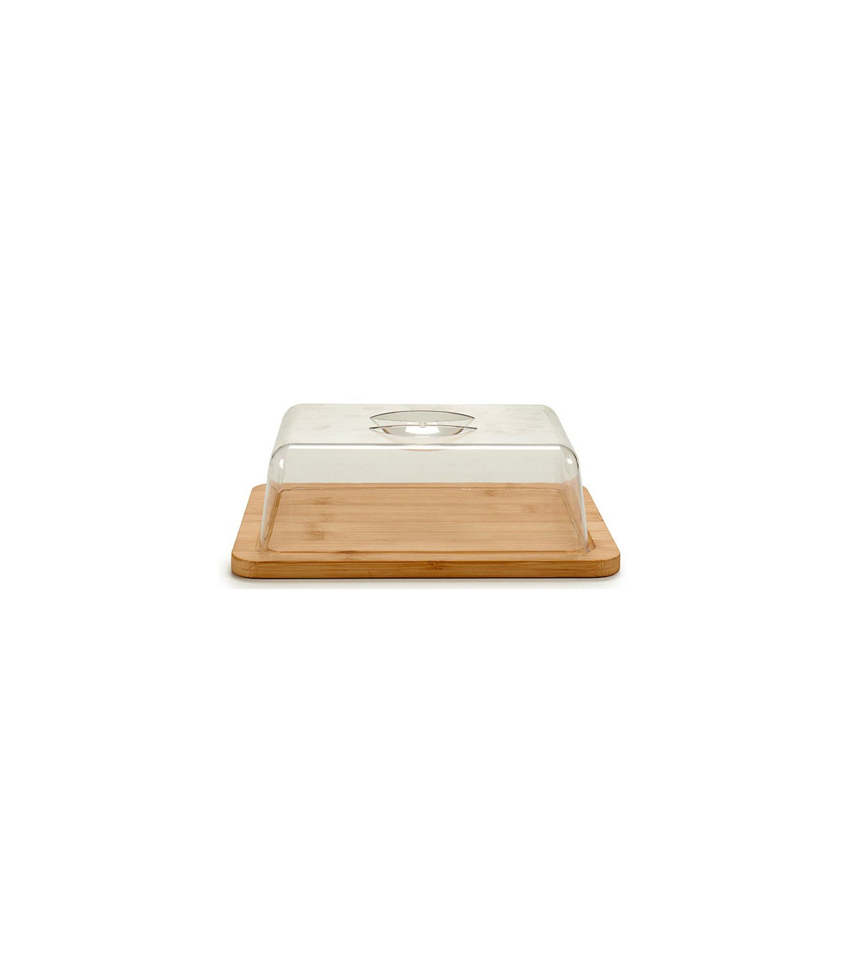 wadiga Plateau Fromage Bambou Rectangulaire et Cloche Acrylique