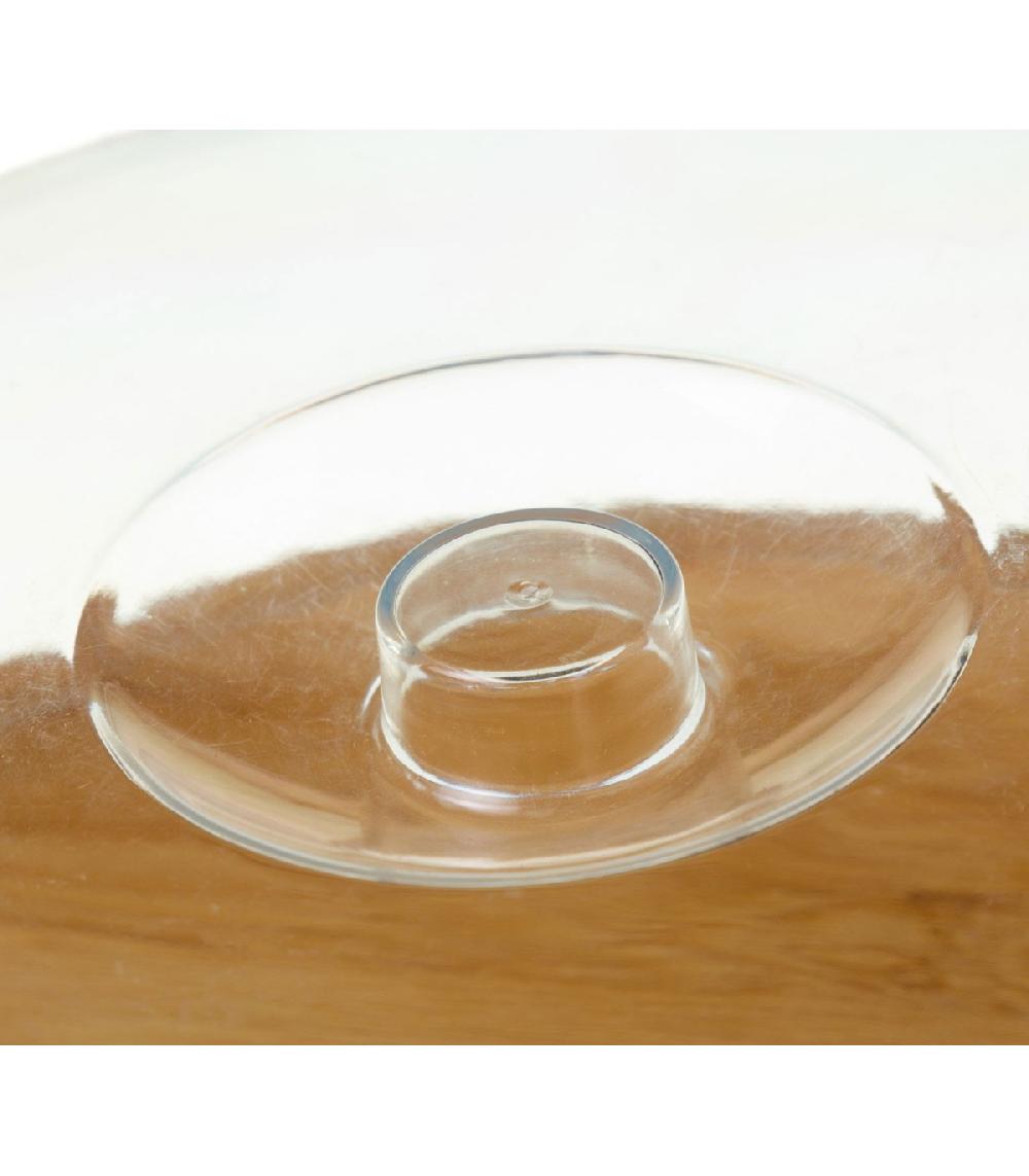 Wadiga Plateau Fromage Bambou Rond Et Cloche Acrylique