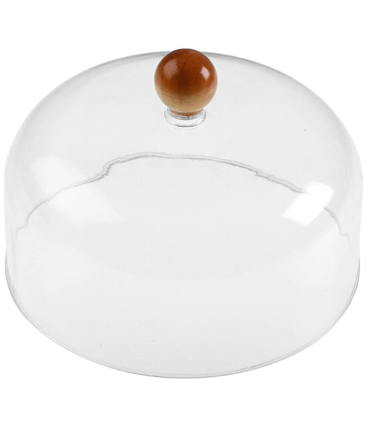 Wadiga Plateau Fromage Rond Bambou Et Cloche Acrylique 20x20x10cm